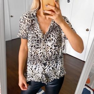 🐆 BOHO LEOPARD SHORT SLEEVE TOP!